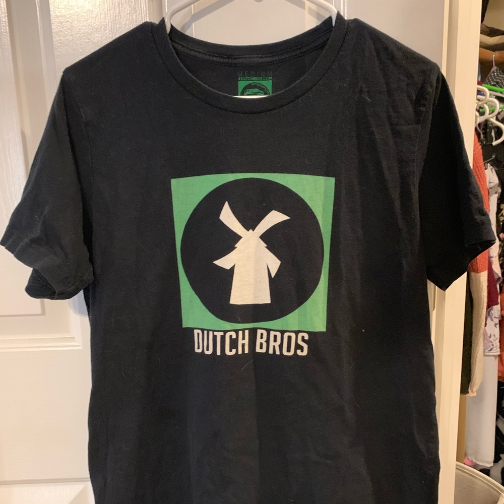 Dutch Bros Men’s Green and Black Shirt